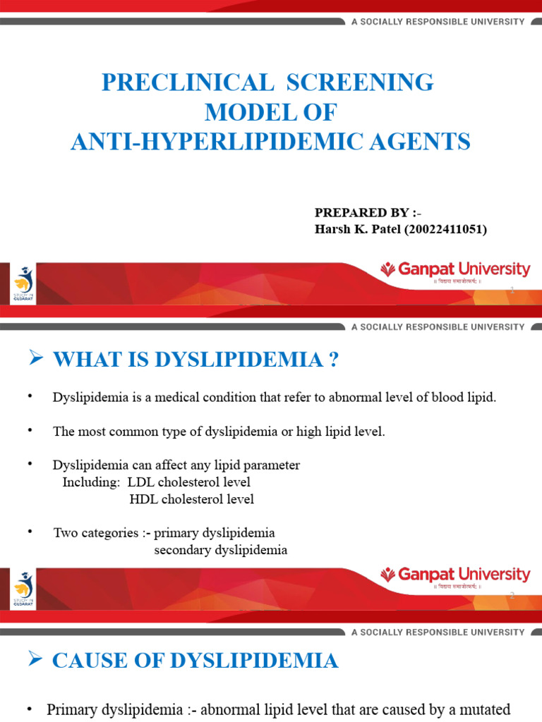 HYPERLIPIDEMIA PPTs | PDF | Cholesterol | Diseases And Disorders