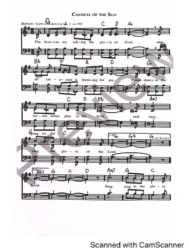 Canticle of the sun pdf