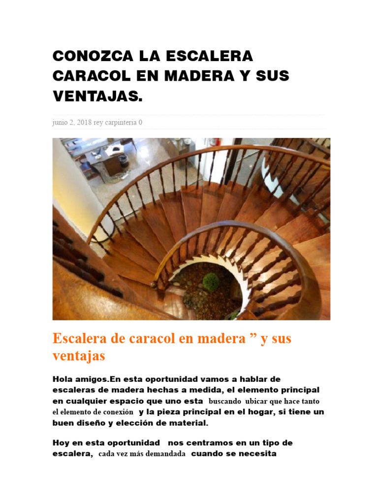 Ventajas de Escaleras Caracol de Madera | PDF