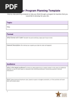 Teacher Program Planning Template