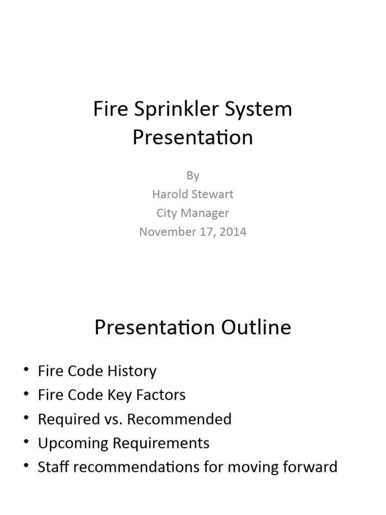 NFPA Fire Sprinkler System Overview | PDF | Fire Sprinkler System ...