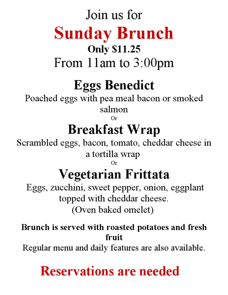 Sunday Brunch Specials for $11.25 | PDF