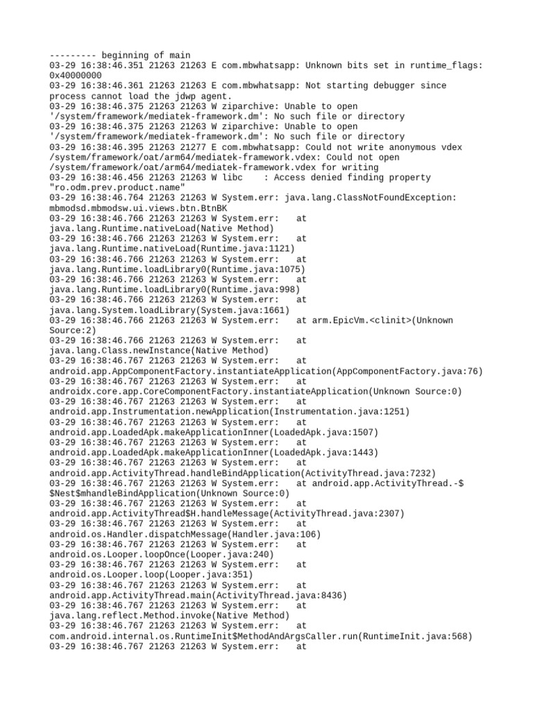WhatsApp Runtime Errors and Warnings | PDF | Java (Programming Language ...
