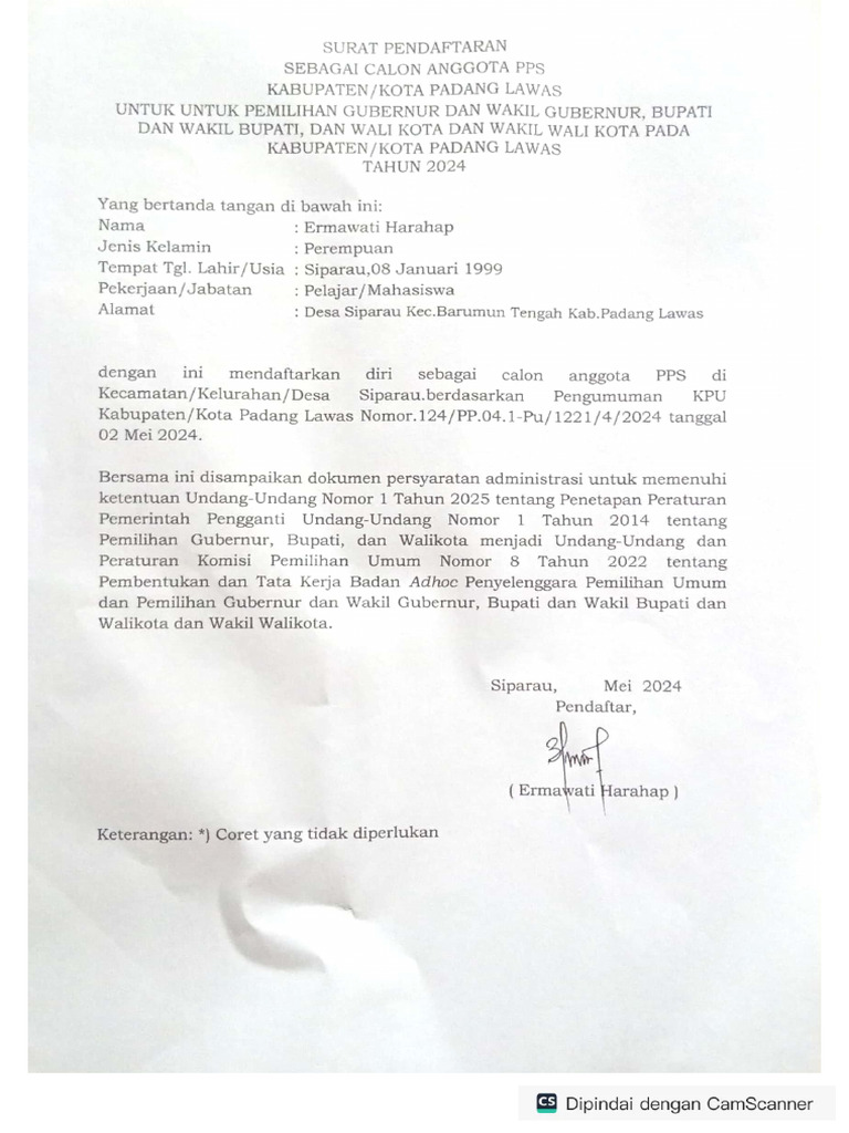 Surat Pendaftaran Pdf