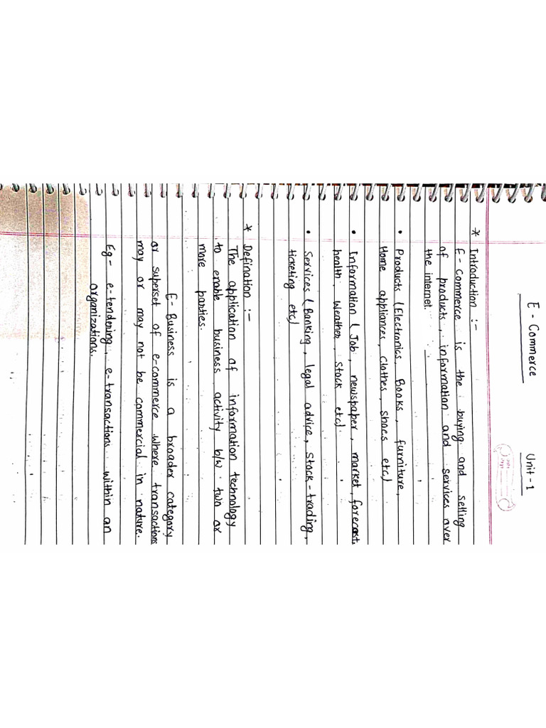 E-Commerce and ERP Notes | PDF