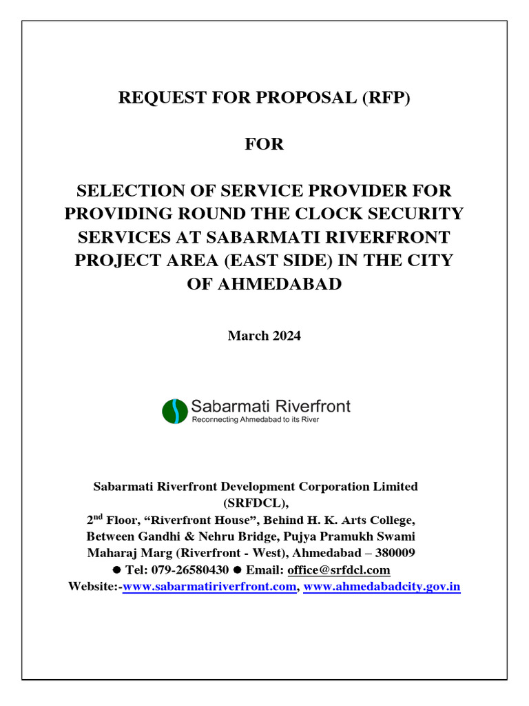 RFP Security Sabarmati | PDF | Request For Proposal | By Law