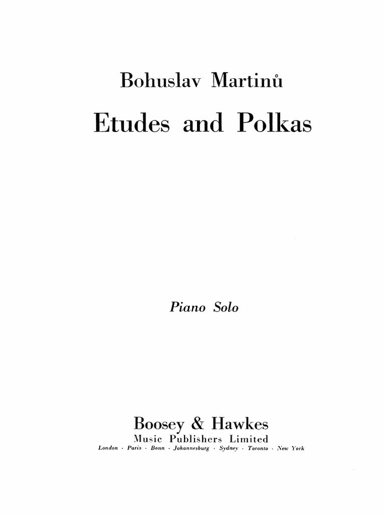 Martinu Etudes and Polkas | PDF