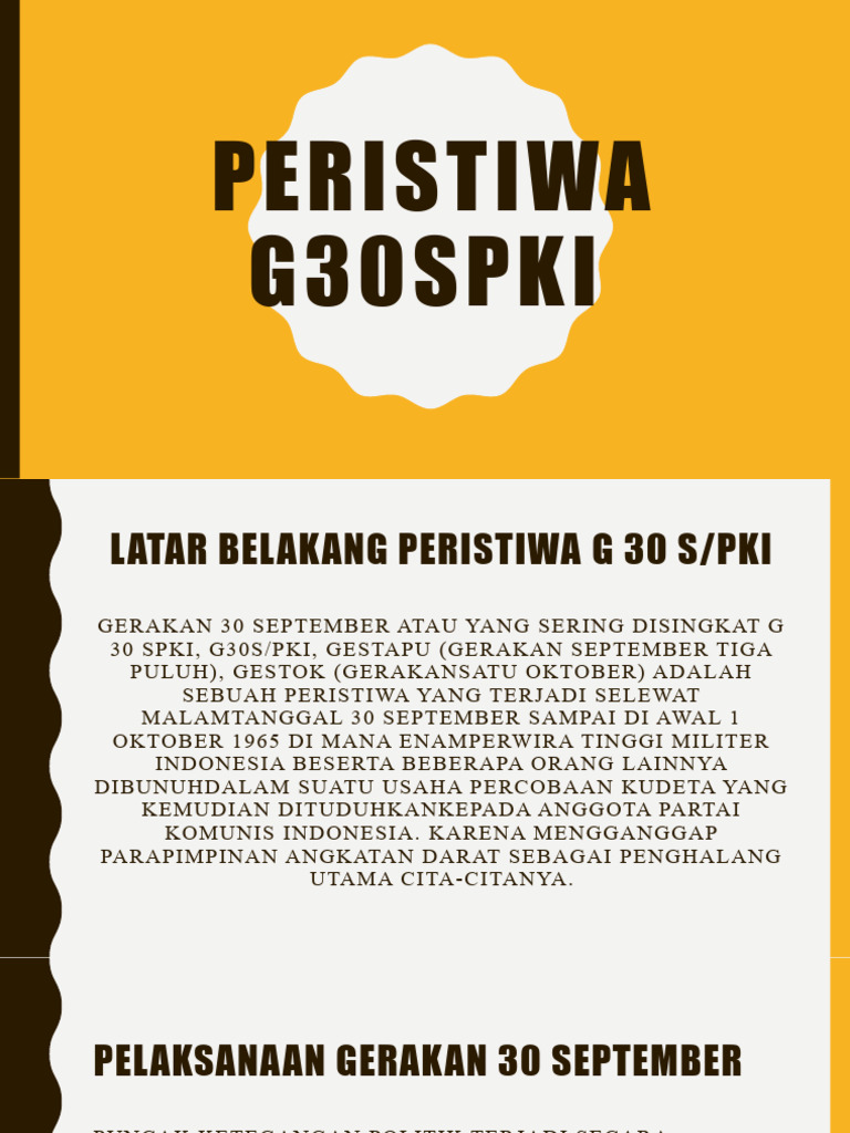 Tragedi G30S/PKI: Kronologi & Dampak | PDF