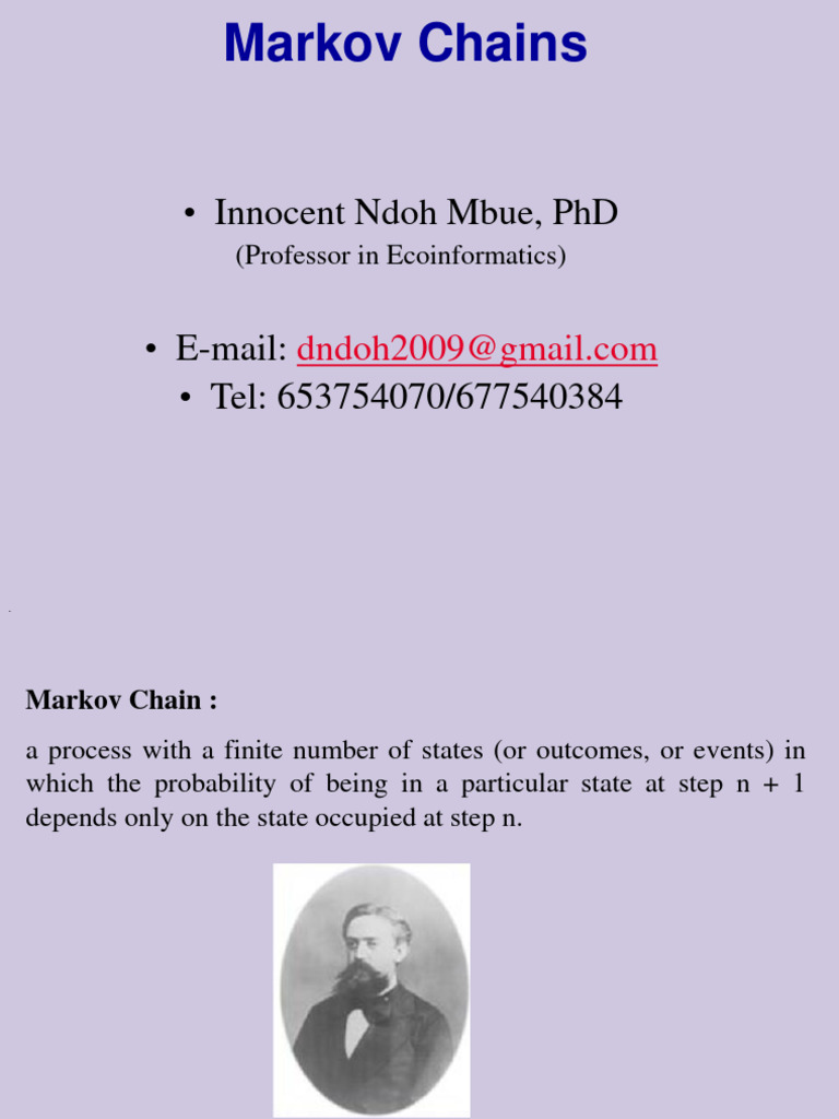 Understanding Markov Chains Basics | PDF | Markov Chain | Matrix ...