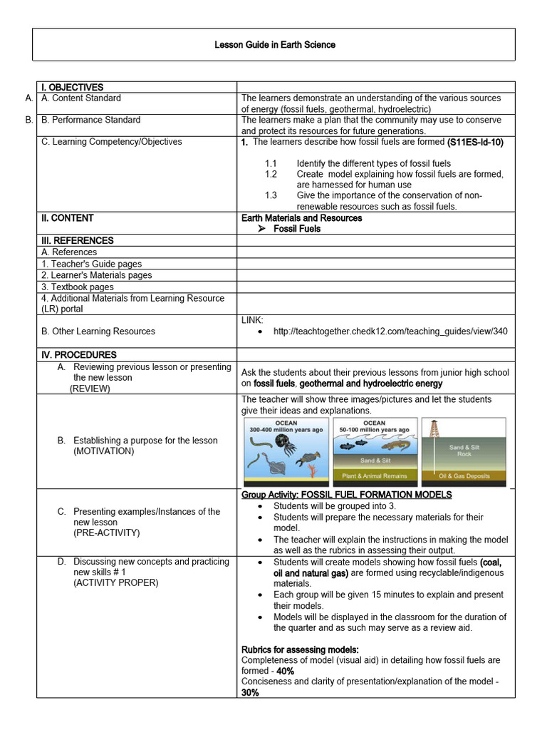 Fossil Fuels Pdf Fuels Learning