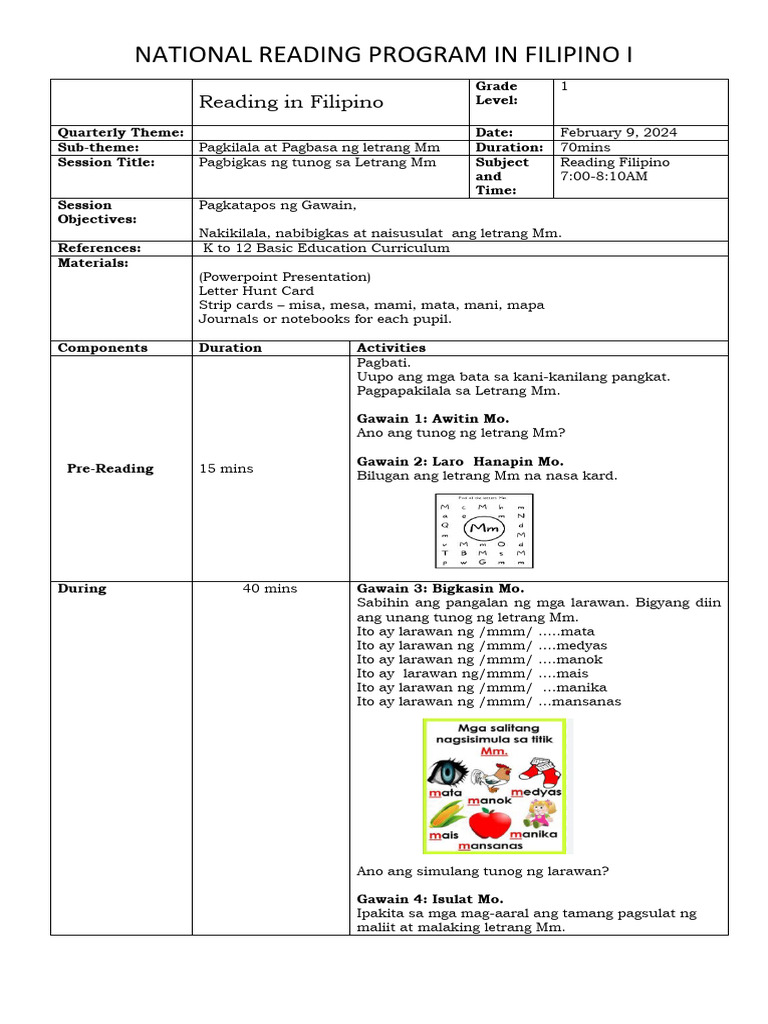 Grade1 Fil Reading Catch Up Friday | PDF