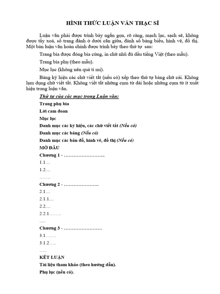 Mau Luan Van Thac Sy | PDF