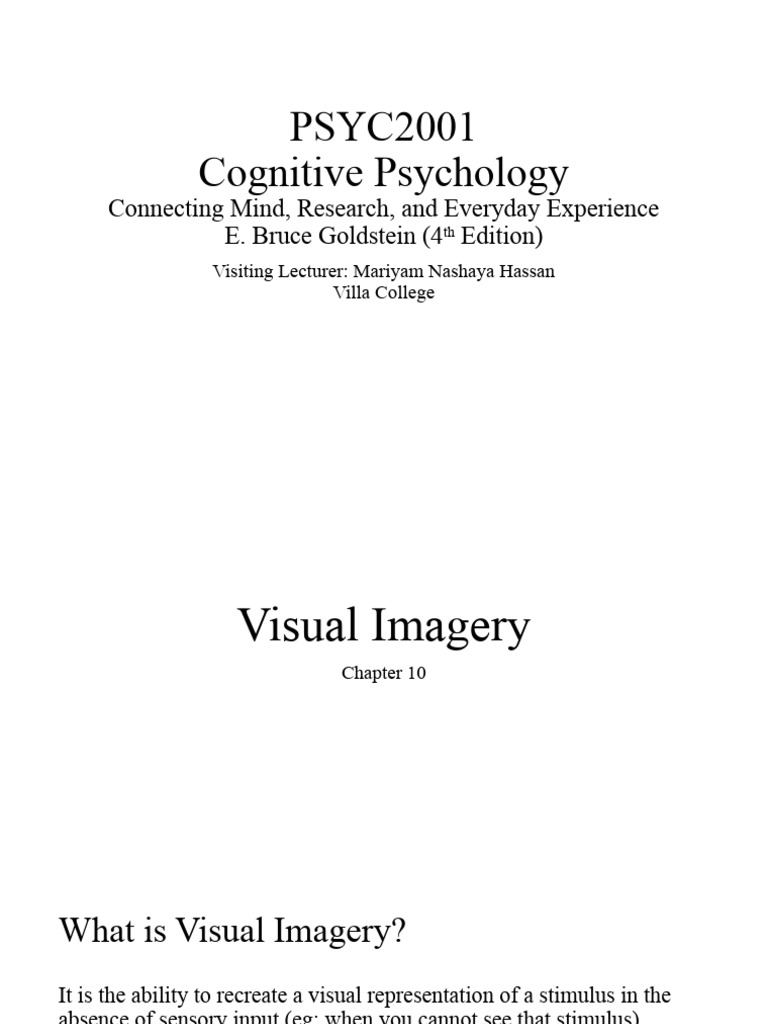 Cognitive Psychology: Visual Imagery | PDF | Mental Image | Perception