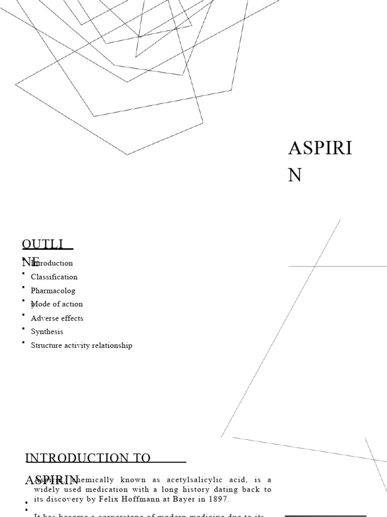 Comprehensive Overview of Aspirin | PDF | Aspirin | Nonsteroidal Anti ...
