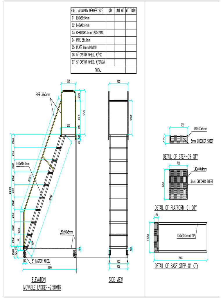 Aluminum Movable Ladder-2.5mtr | PDF | Chemical Substances | Metallic ...