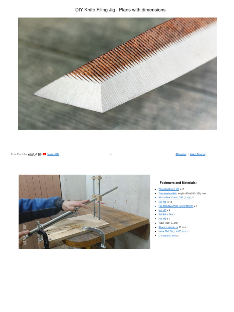 Knife Filing Jig PDF