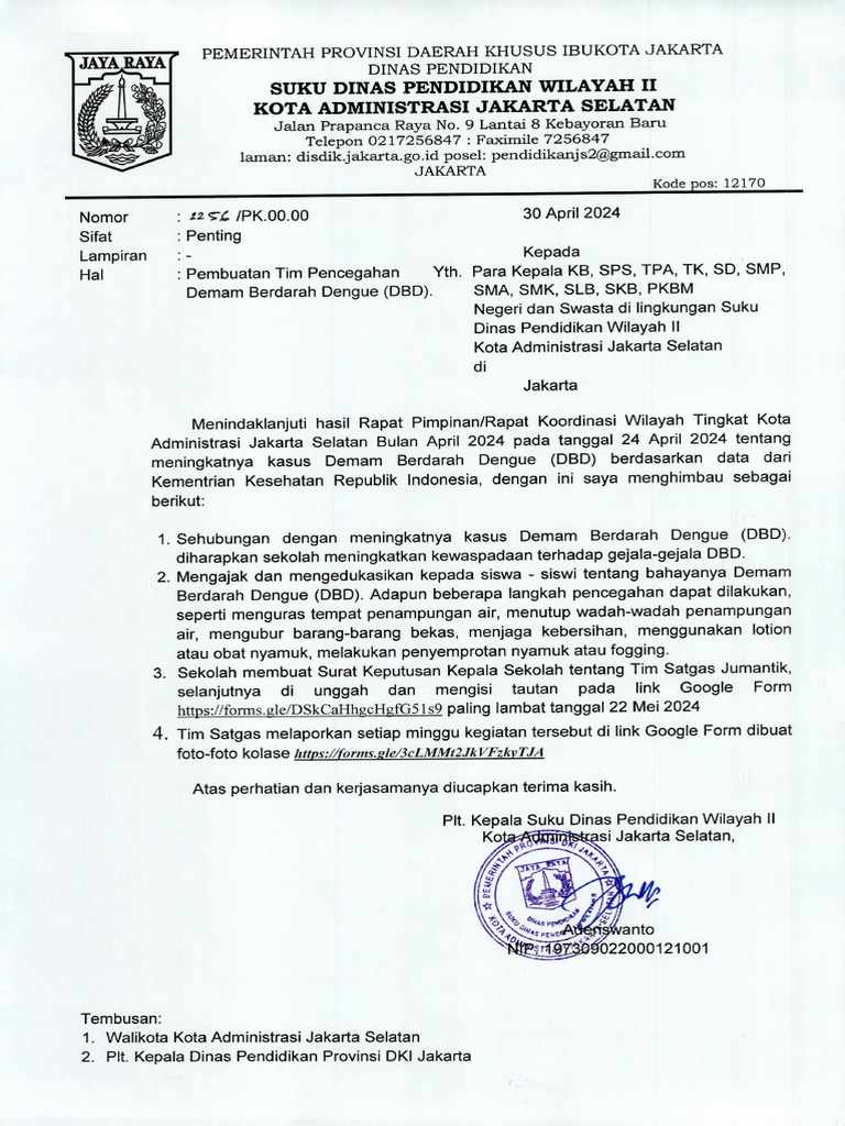 Pembuatan Tim DBD Dan Melaporkan Setiap Minggunya | PDF
