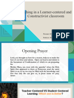 Teaching in A Learner-Centered and Constructivist Classroom