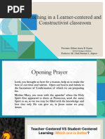 Teaching in A Learner-Centered and Constructivist Classroom