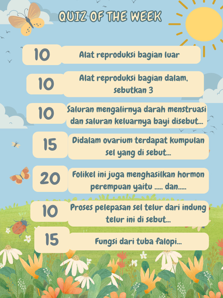 Colorful Illustrated English Spring Days of The Week Classroom Poster | PDF