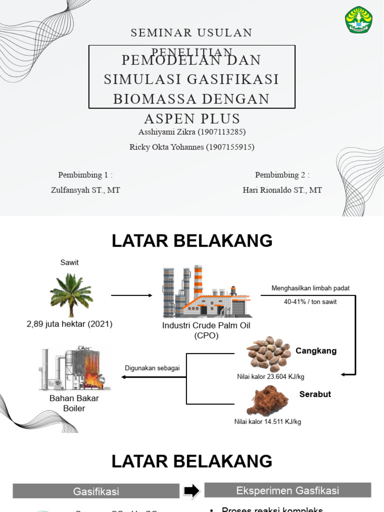 Simulasi Gasifikasi Biomassa Aspen Plus | PDF