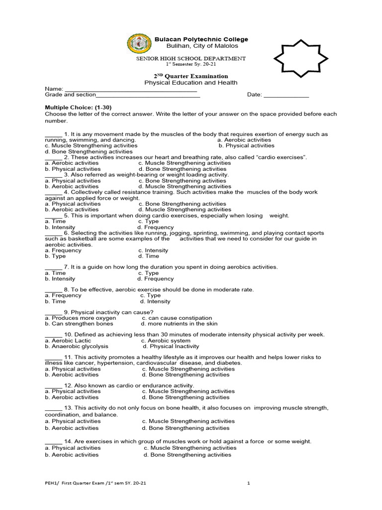Physical Fitness Long Test Pdf Aerobic Exercise Strength Training