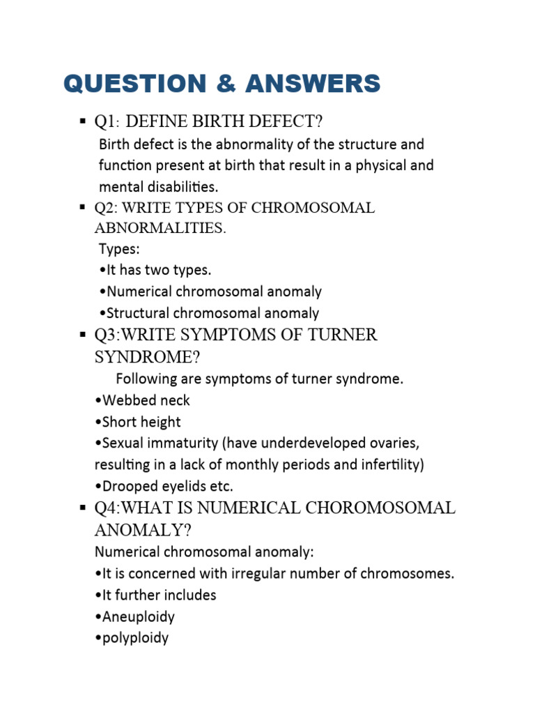 Understanding Birth Defects and Syndromes | PDF | Fetus | Diseases And ...
