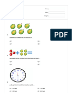 Matematika Kelas 1 SD - Mi - Quizizz