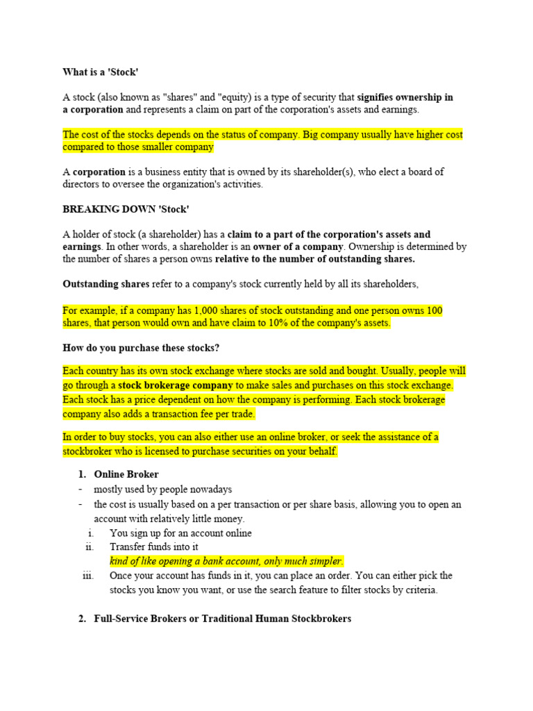 St Lesson Pdf Bonds Finance Stocks