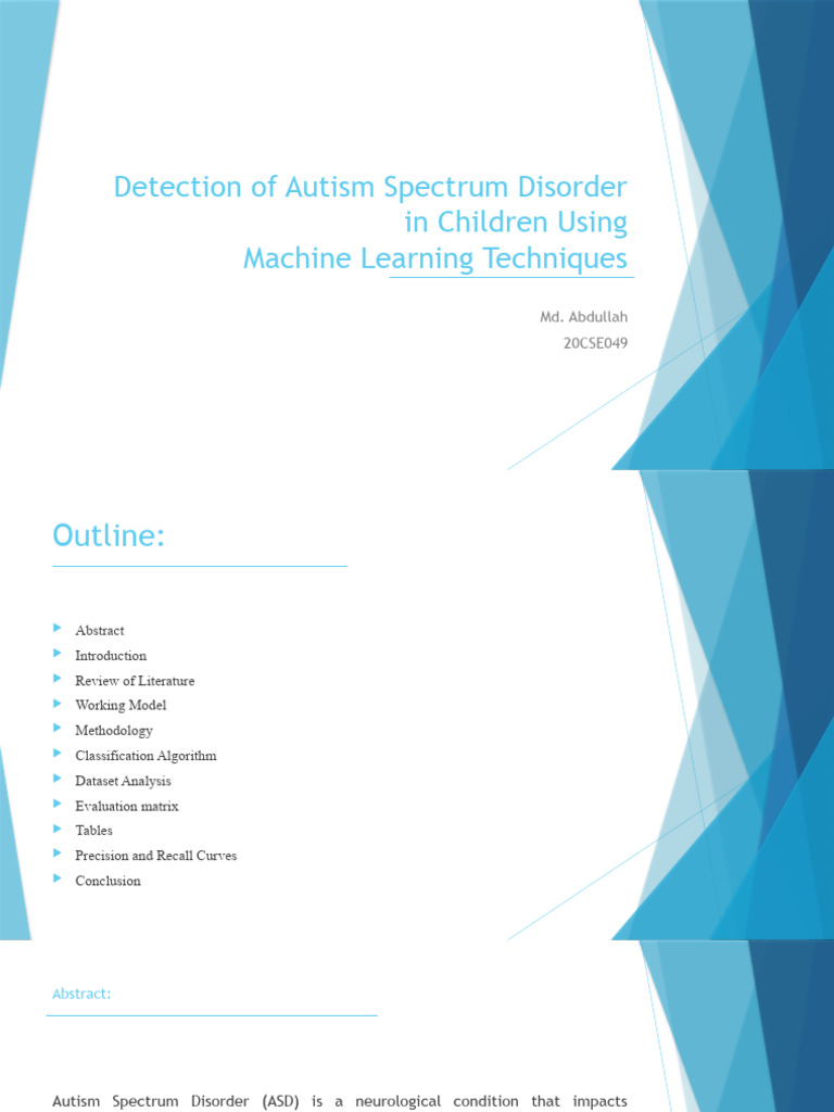 Machine Learning for Autism Detection | PDF | Autism Spectrum | Mental ...