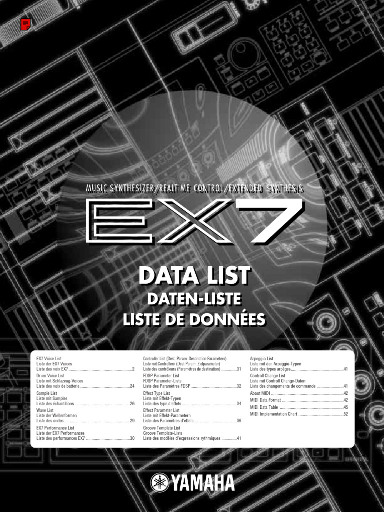 EX7 Voice and MIDI Parameter Lists | PDF | Music Production | Sound ...