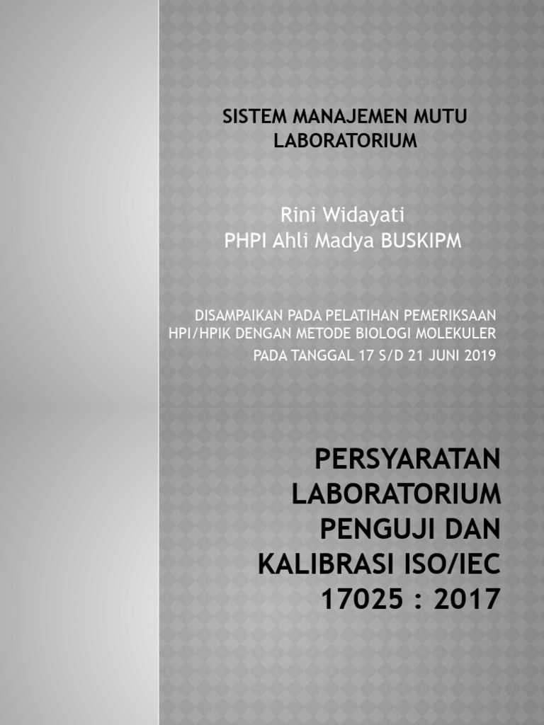 Sistem Manajemen Mutu Laboratorium ISO 17025 | PDF | Teknologi & Rekayasa