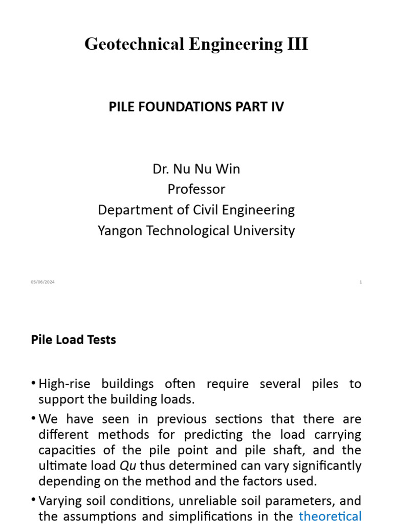 Pile Foundation Part Iv Pdf Deep Foundation Soil Mechanics