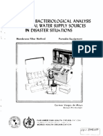 Manual For Bacteriological Analysis of Natural Water Supply Sources in Disaster Situations