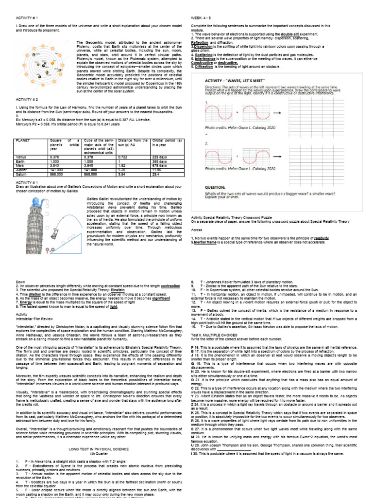 Understanding Historical Models of the Universe | PDF | Inertia ...