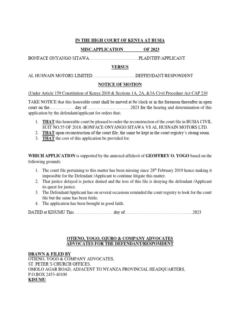 File Reconstruction Application in Kenya | PDF