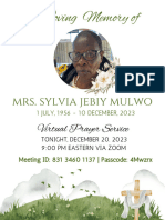 Sylvia Jebiy Mulwo Prayer Service Program