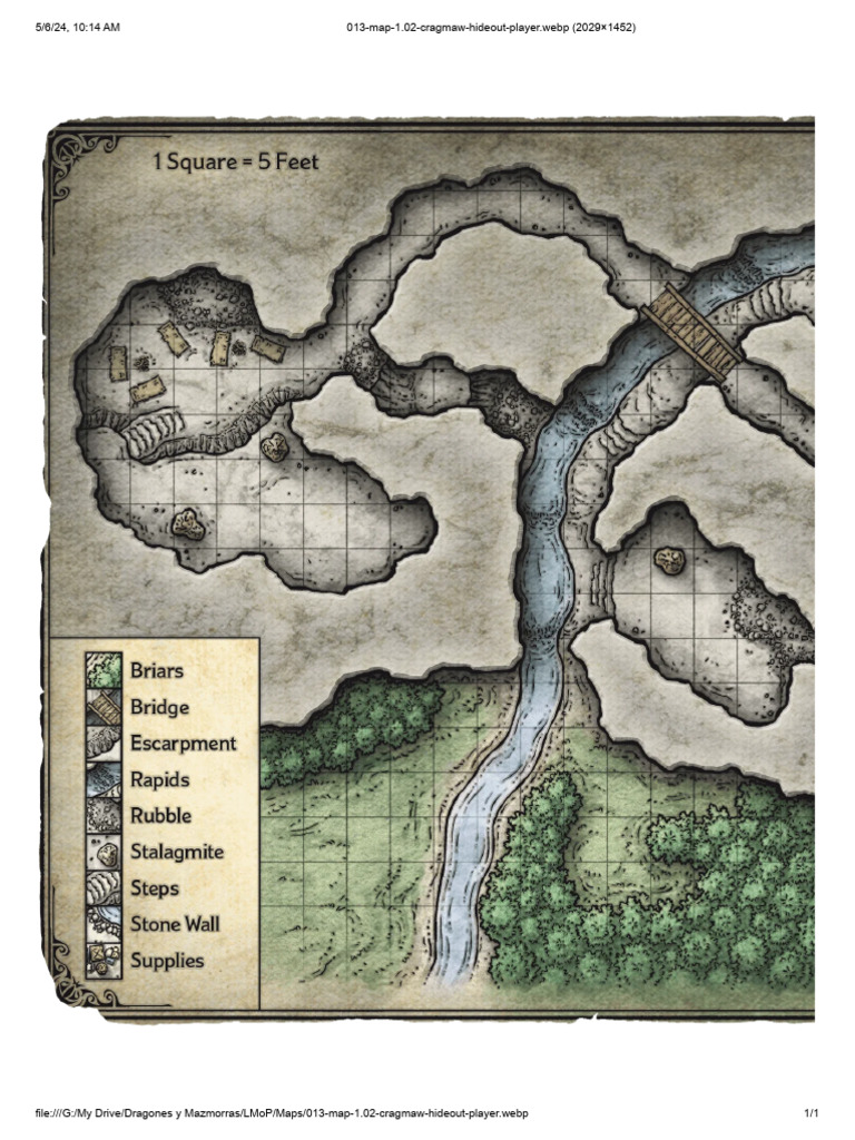 Cragmaw Hideout Player Map | PDF