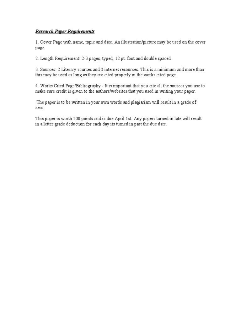Research Paper Guidelines and Requirements | PDF