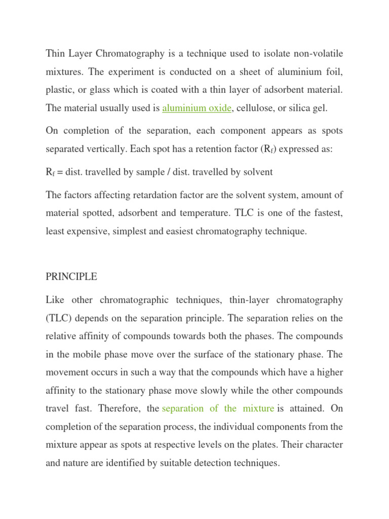 Thin Layer Chromatography Explained | PDF | Thin Layer Chromatography ...