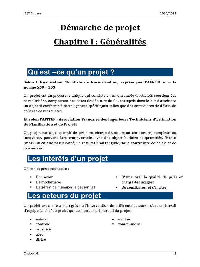 Les étapes clés de la démarche de projet | PDF | Affaires