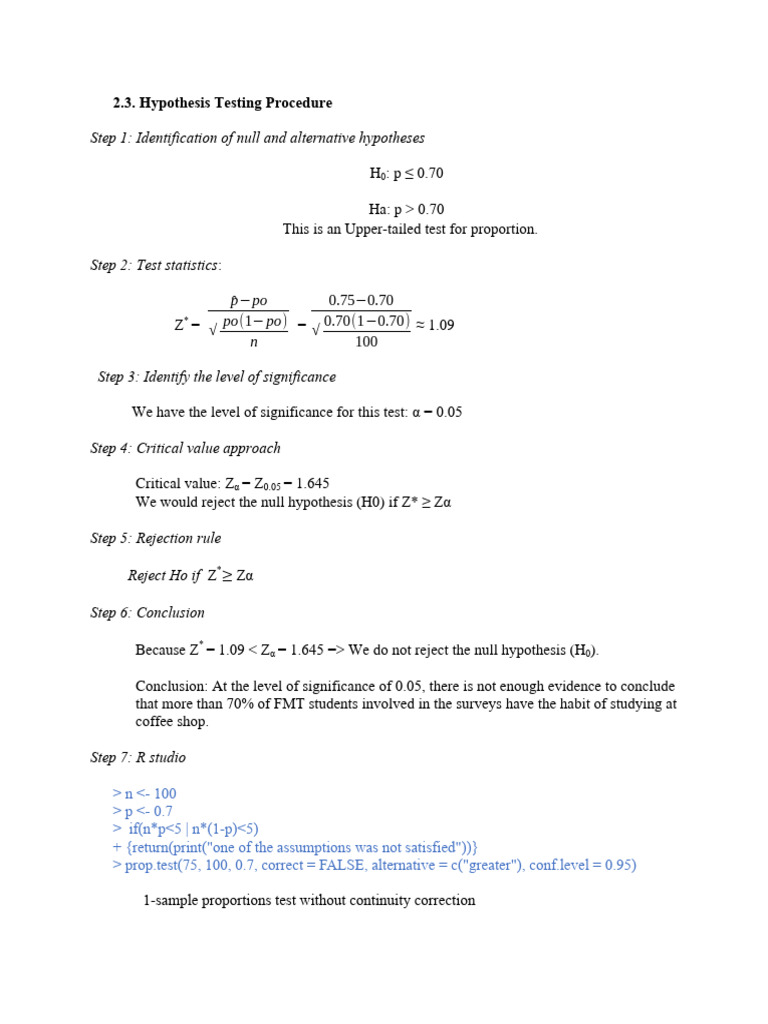 Hypothesis Testing | PDF