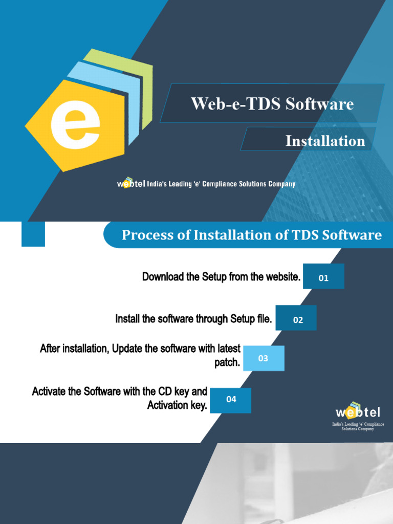 Web-e-TDS Software Installation Guide | PDF | Installation (Computer ...