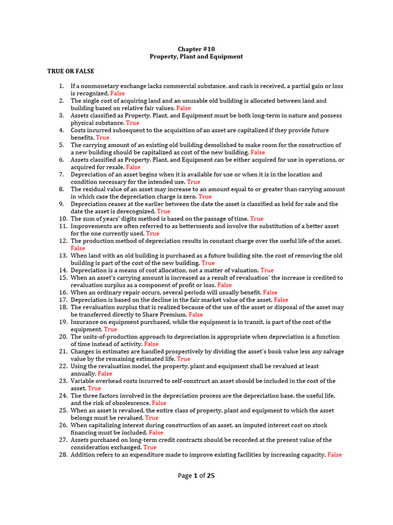 10 Chapter 10 Property Plant Equipment | PDF | Depreciation | Expense