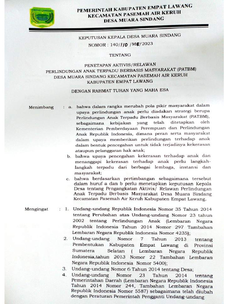 Sk Patbm Mr Sindang Pak Pdf