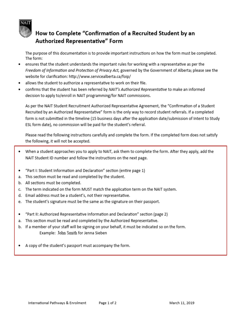 NAIT Student Enrollment Confirmation Guide | PDF