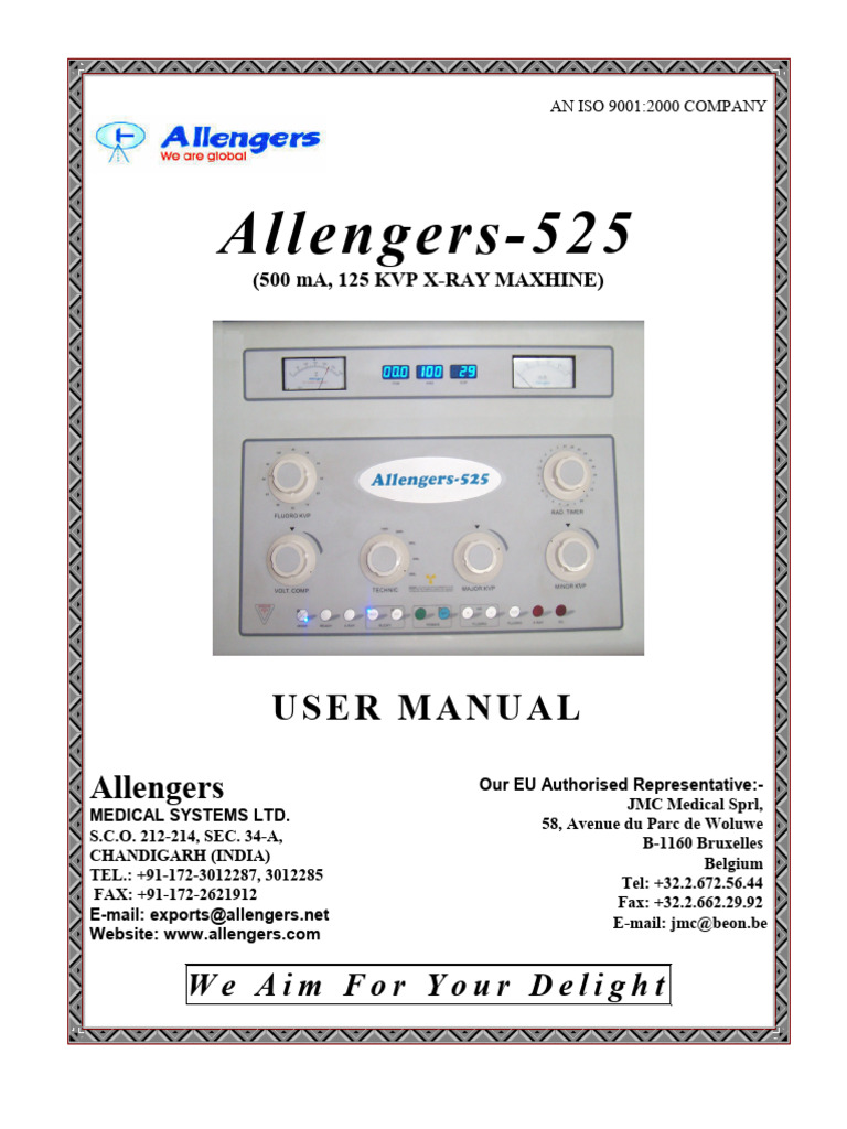 Allengers 525 X-Ray Machine User Manual | PDF | Radiography | X Ray