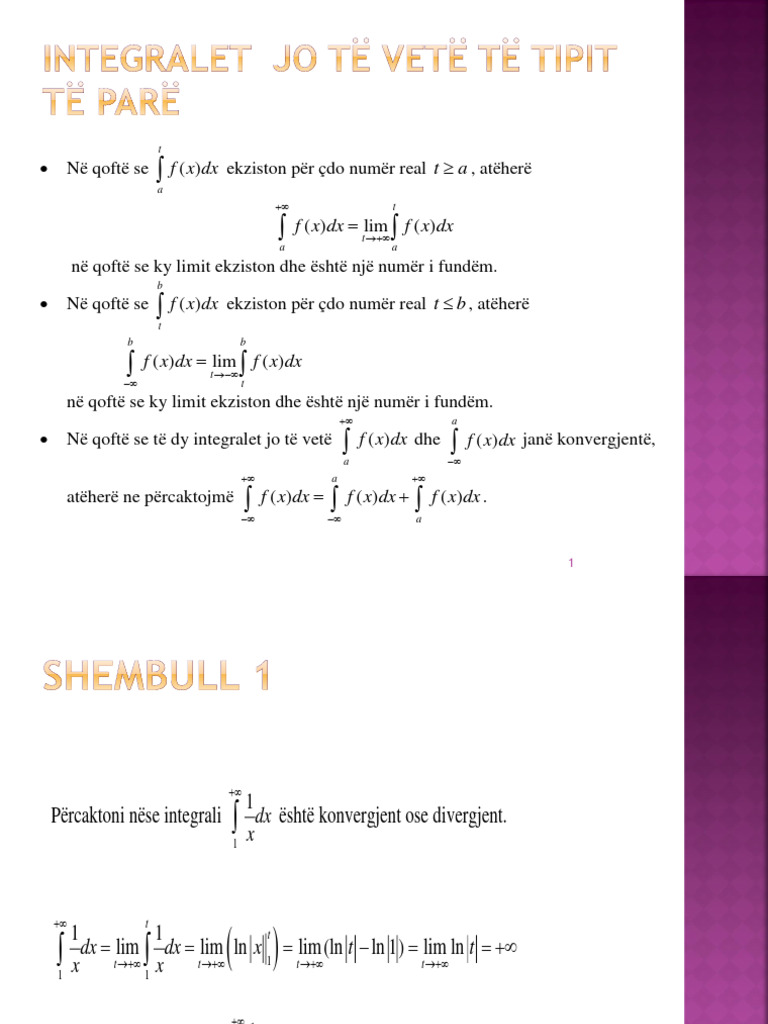 Leksion 13, Integralet Jo Të Vetë | PDF