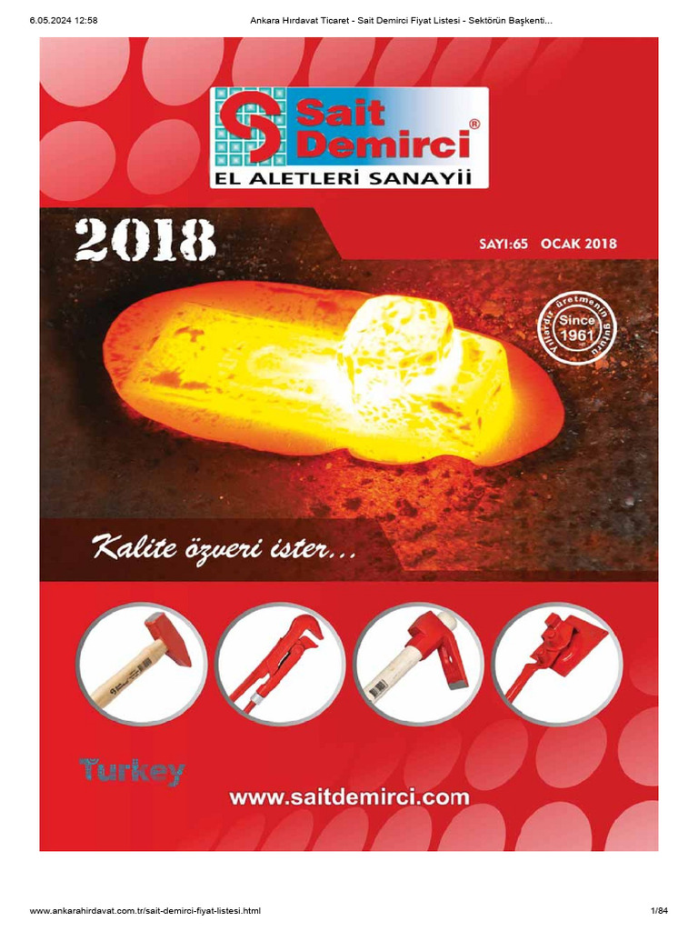 Ankara Hırdavat Ticaret - Sait Demirci Fiyat Listesi - Sektörün ...