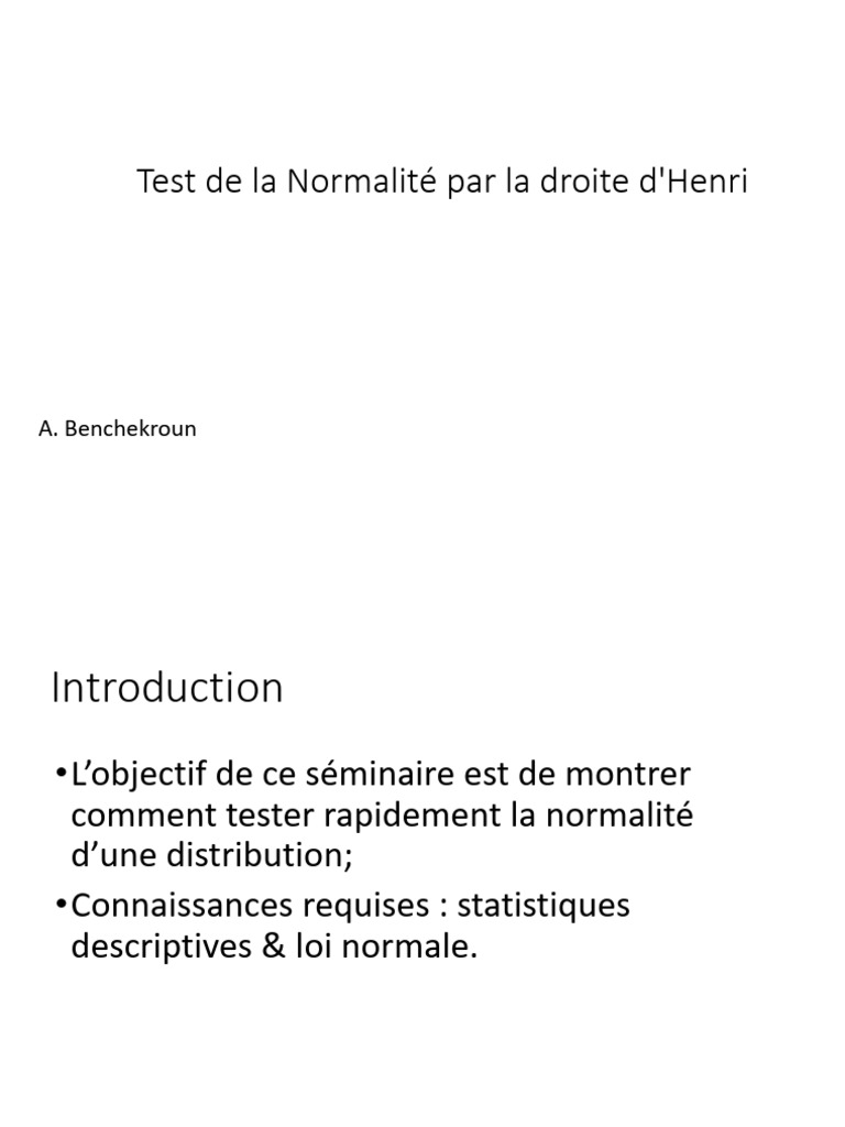 Test de Normalité avec la Droite d'Henri | PDF | Méthodes quantitatives